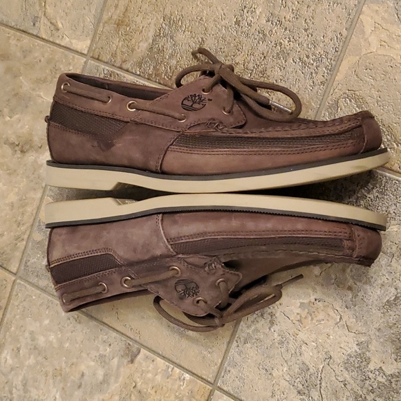 Timberland Men's Classic 2-Eye Boat Shoes 9.5 brown genuine leather - Picture 7 of 8